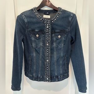 Nicole Miller Blue Embellished Jean Jacket